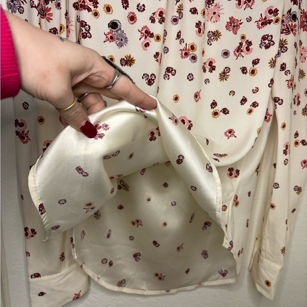 Veronica Beard Fey mock-neck floral silk blouse top size 2 - Picture 10 of 16